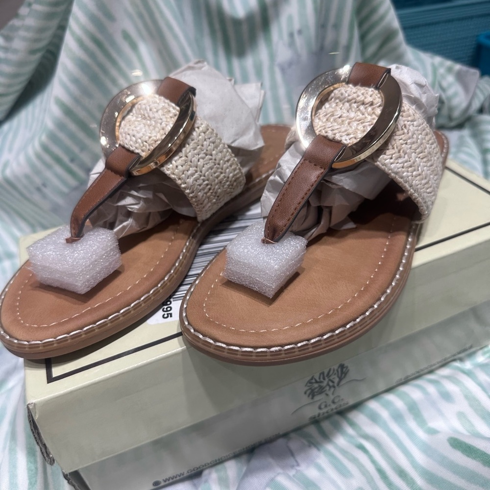 🌿 G.C. Jovie Sandals - Natural | Size 6.5 🌿 NIB
